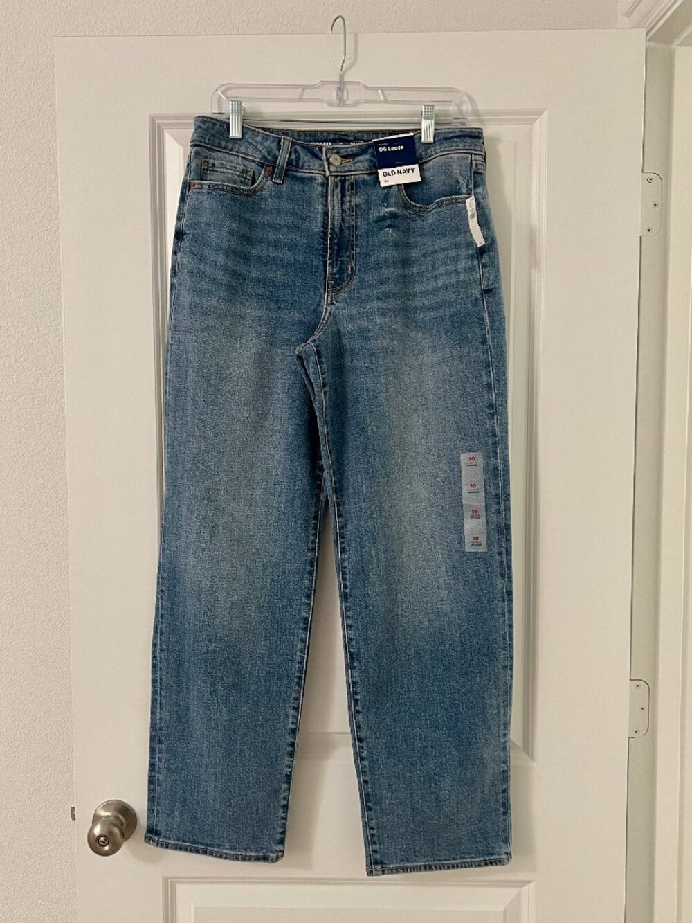 Old Navy OG Loose High Rise Secret Smooth Pockets Blue Denim Jeans, NEW